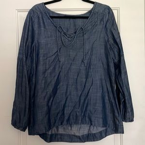 Sanctuary light weight denim color 3/4 sleeve shirt
